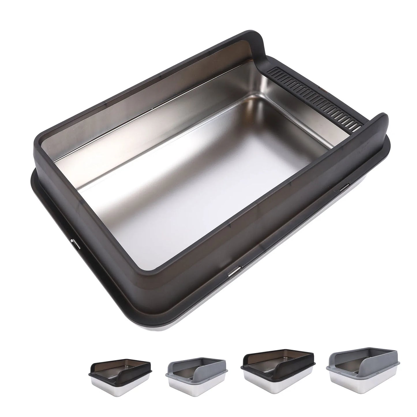 Stainless Steel Litter Box Stainless Steel Cat Litter Box Odorless Spacious Easy To Clean High Strength with Lid for Large Cats