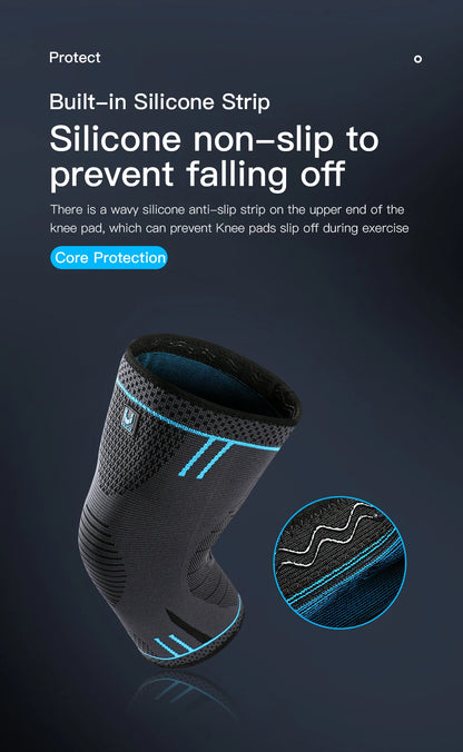 1 PC Professional Knee Support Compression Knee Sleeve Anti Slip Silicone Knee Braces for Knee Pain Meniscus Tear