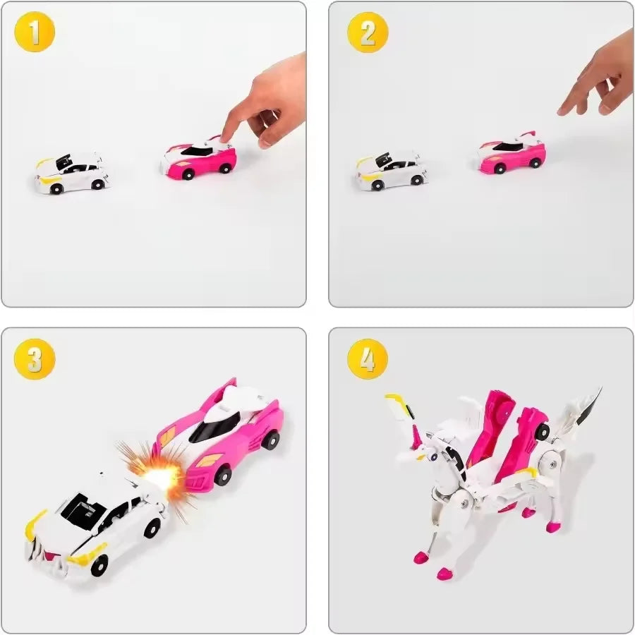 Car God Quick Transformation Toy Dinosaur Flying Dragon Combination Pegasus Unicorn Magnetic Collision Transformation Fun Toy