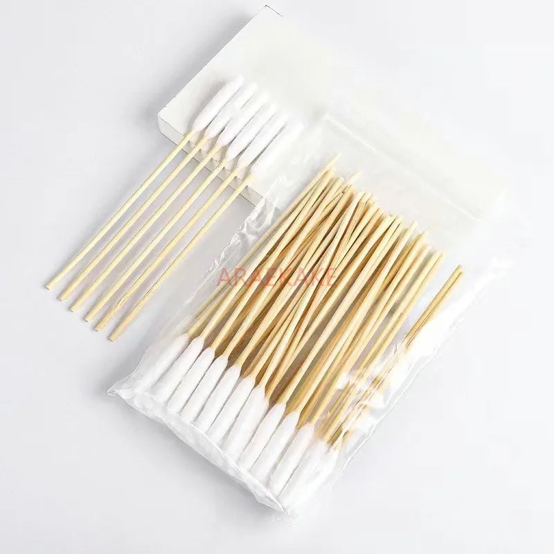 50pcs Cotton Swabs, Pet Cotton Ear Buds for Dog Ear Care, Long Bamboo Cotton Sticks for Dog Ear Cleaning Solution
