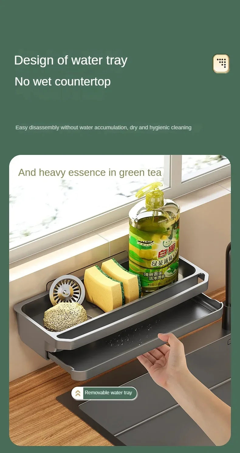 Drain Rack Kitchen Sink Organizer Self-draining Shelf Sponge Holder Dishcloth Faucet Storage Soap Drainer Kitchen Accessories
