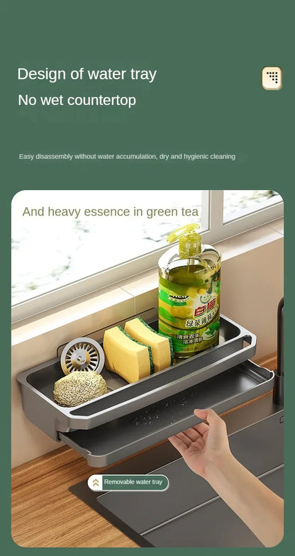Drain Rack Kitchen Sink Organizer Self-draining Shelf Sponge Holder Dishcloth Faucet Storage Soap Drainer Kitchen Accessories