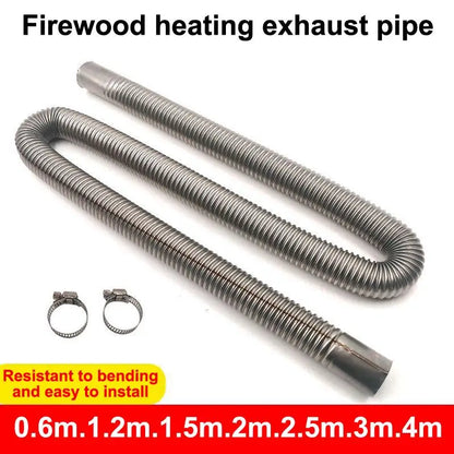 Vent Hose 60-300cm Stainless Steel Tube For Car Air Heater With Hose Clamp