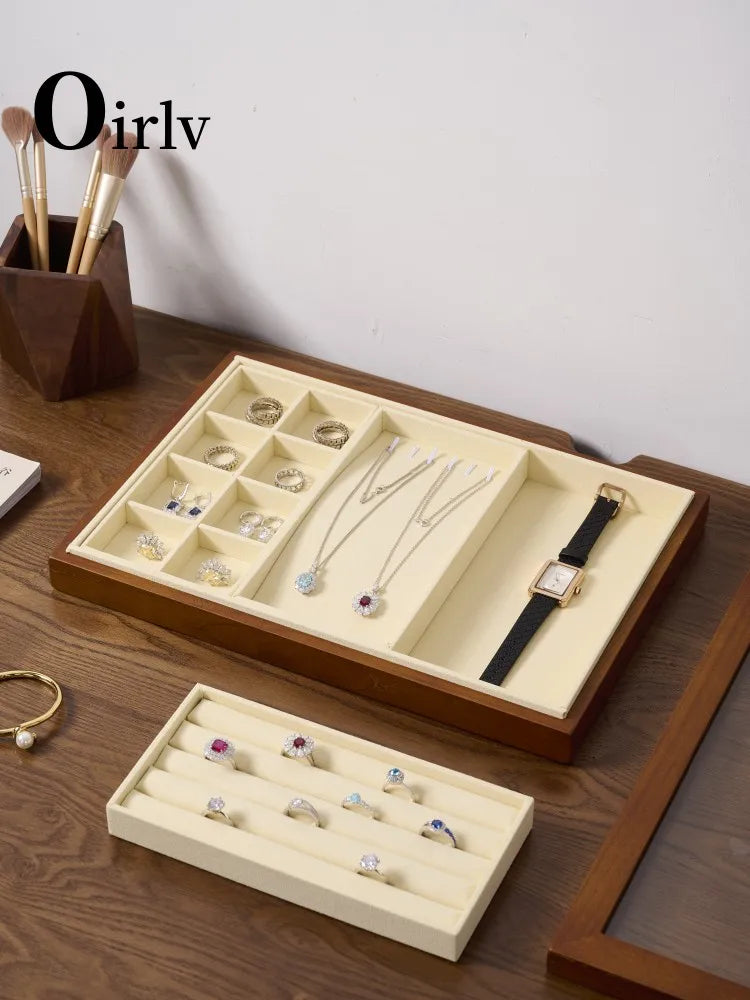 Oirlv wooden jewelry storage box Jewelry Storage Box Jewelry Necklace Pendant Ring Storage Display Box