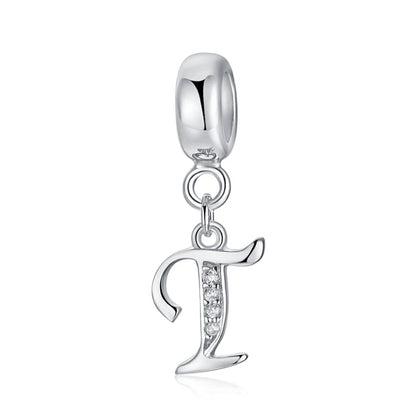 925 Sterling Silver Charms Original Letter Alphabet A-Z Pendant Beads Fit Brand Bracelets Necklaces Diy Jewelry For Women