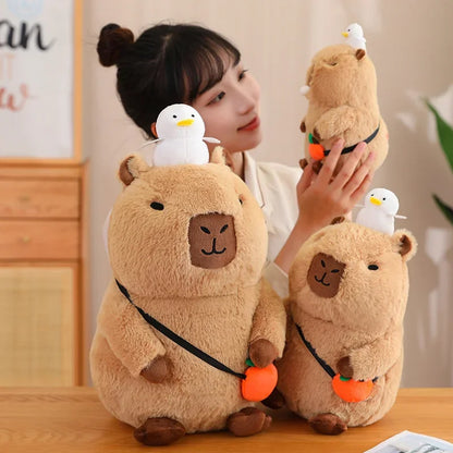 Capybara Plush Toy Simulation Capibara Cosplay Unicorn Dinosaur Dress Boba Bread Fruit Food Decor Birds Bubble Stuffed Animals