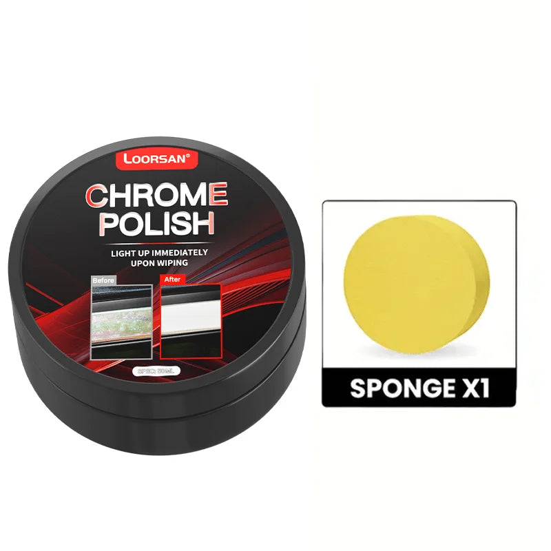 A Restoration Paste for Chrome Parts of Vehicles, Designed for Renewing Oxidized Chrome Trim And Emblems, Comes with a Sponge