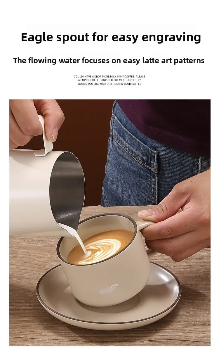 Coffee Milk Frother Jug Temperature Sensing Patch Stainless Steel Accurate Scale Volume Control Advanced Professional CoffeeTool