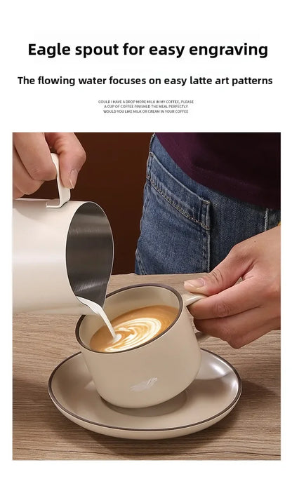 Coffee Milk Frother Jug Temperature Sensing Patch Stainless Steel Accurate Scale Volume Control Advanced Professional CoffeeTool