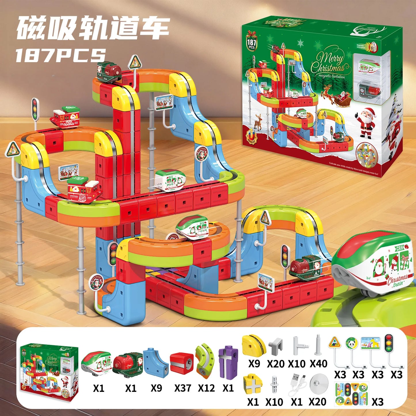 Sell Well Children'S Anti-Gravity Magnetic Attraction Track Train Changeable Magnetic Magic Rail Car Electric Train Toy