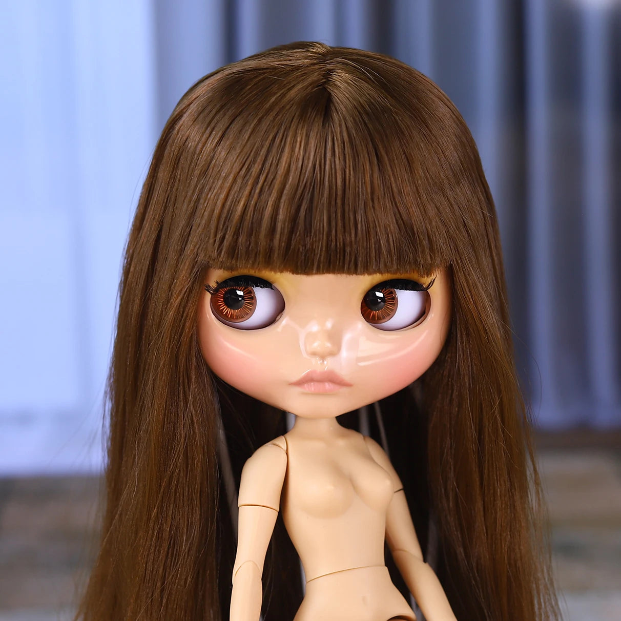 ICY DBS Blyth Doll 1/6 Joint 30cm Brown Skin Glossy Face Toothed Mouth Girl Doll BJD Toy Gift