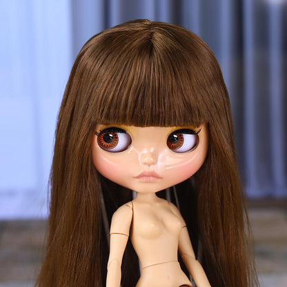 ICY DBS Blyth Doll 1/6 Joint 30cm Brown Skin Glossy Face Toothed Mouth Girl Doll BJD Toy Gift