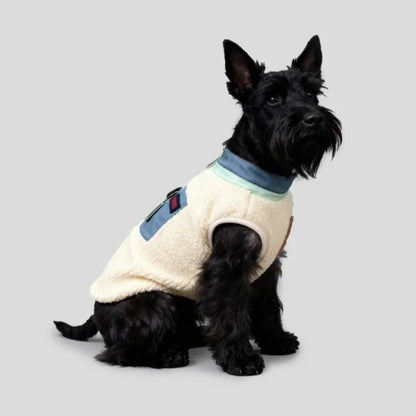 Cute Warm Dog Vest Thickened Sherpa Lined Teddy Schnauzer Clothes with Zipper Puppy Vest Dog Apparel