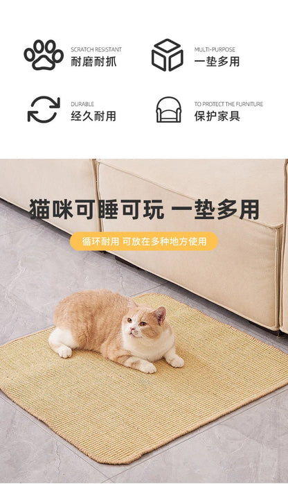 Scratcher Sisal Hemp Board Wall Pad Furniture Protective Scratching Post For Cat Paw Training