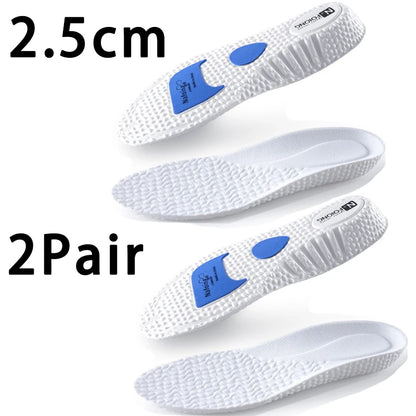 1Pair Height Increase Insoles for Feet PU Memory Foam Shoes Pad Breathable Orthopedic Heel Lift Insole for Sport Running Care