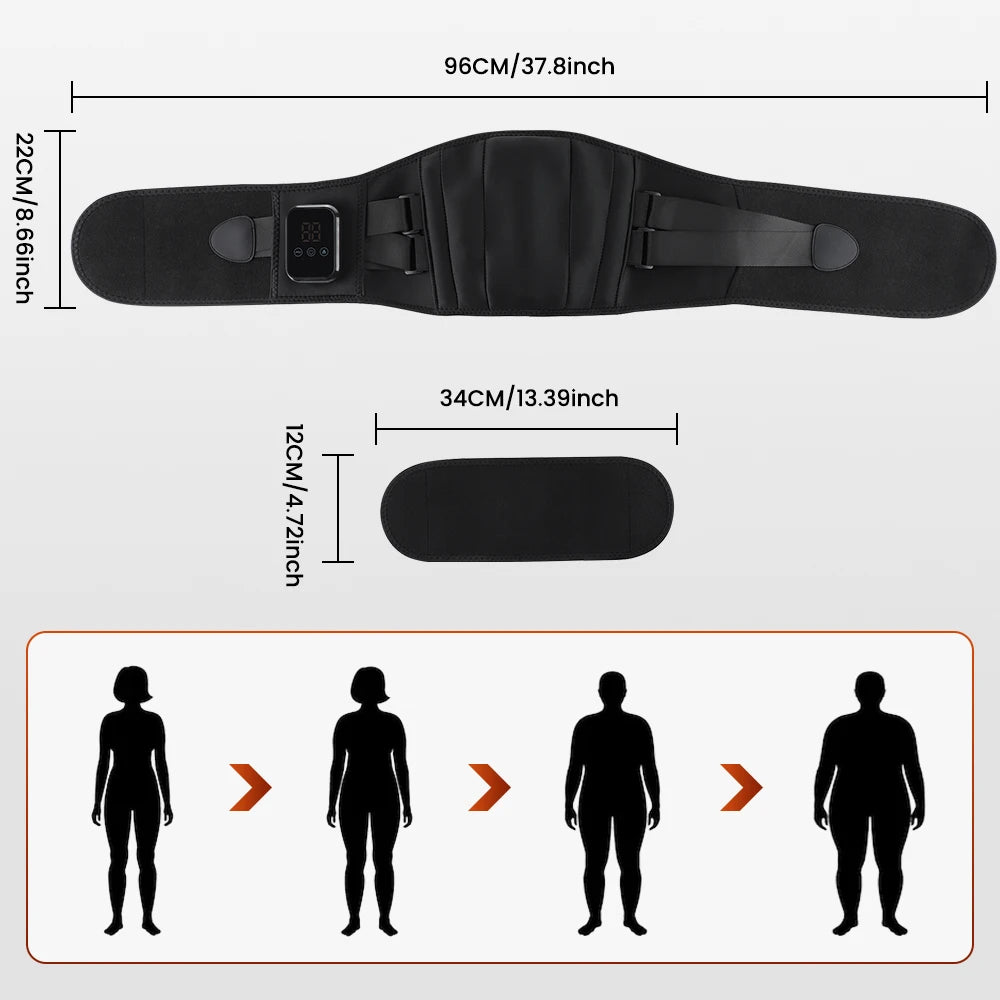 New Heating Waist Massager Belts Vibration Hot Compress Brace Belt Back Lumbar Fatigue Relax Massage Machine Heated Pad Electric