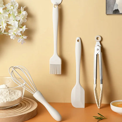 Silicone Kitchen Utensils Food Grade Non-stick Cooking Baking Spatula Silicone Oil Brush Egg Whisk Food Clip Kitchen Accessor