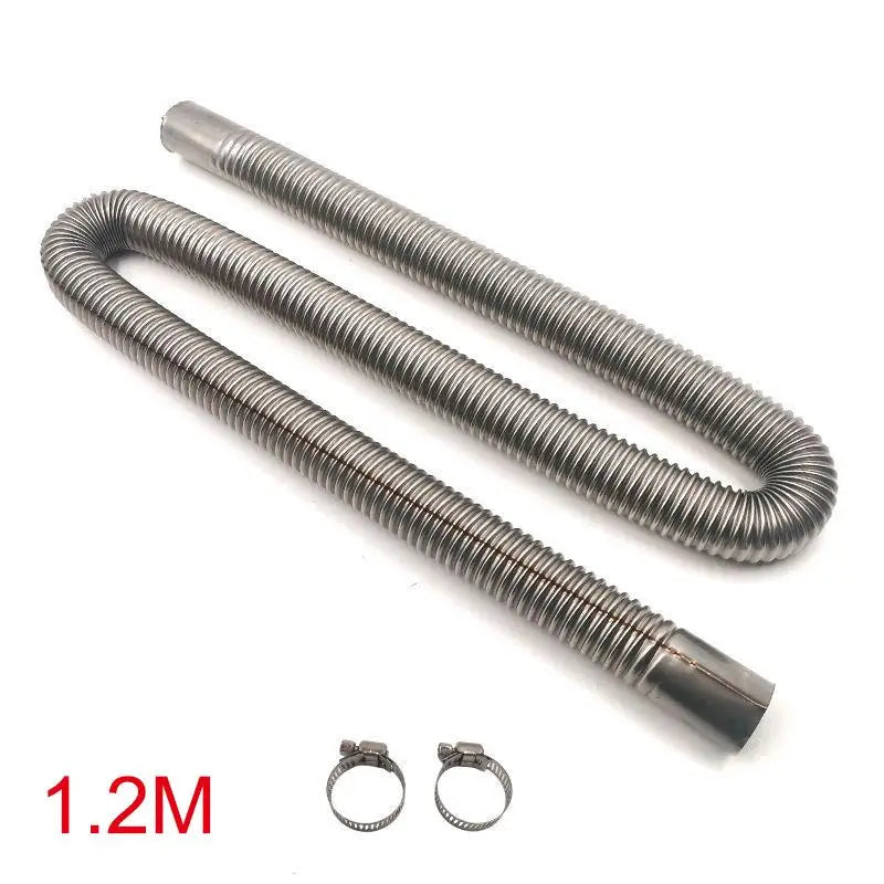 Vent Hose 60-300cm Stainless Steel Tube For Car Air Heater With Hose Clamp