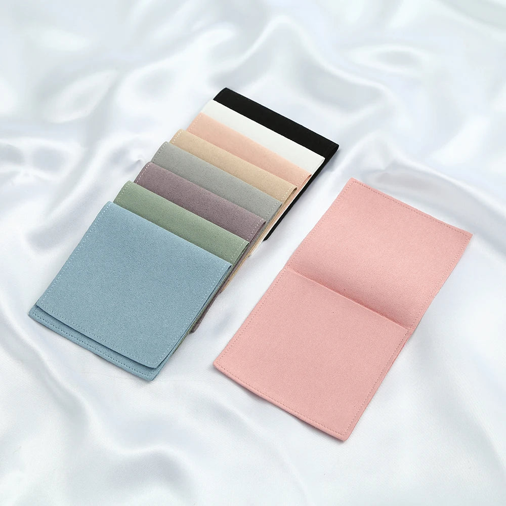 10pcs Velvet Jewelry Packaging Pouches Chic Wedding Favor Bags Cream microfiber Cosmetic Bags Product Package Wedding Gift Bag
