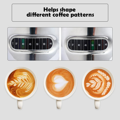 350mL Stainless Steel Milk Frothing Pitcher Temperature Display Milk Frother Pitcher Jug Cup for Latte Art Barista Kitchen