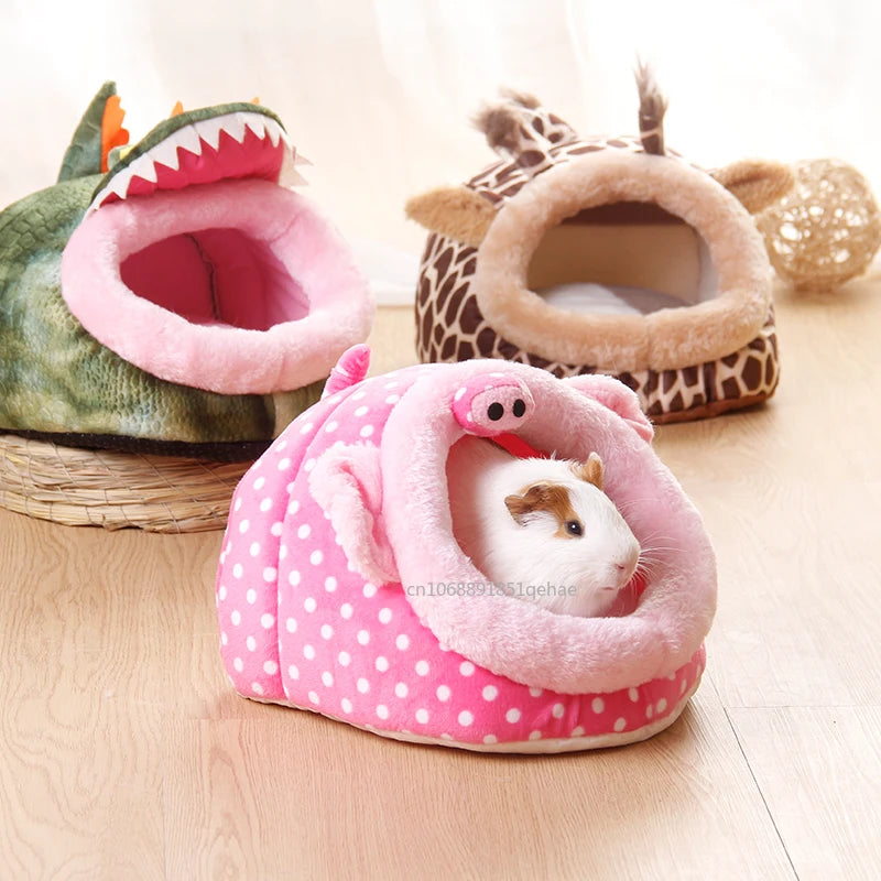 Guinea Pig Bed Hamster Soft Hideout House Small Pet Animals Warm Nest Cage for Bunny Rabbit Sugar Glider Chinchilla Hedgehog