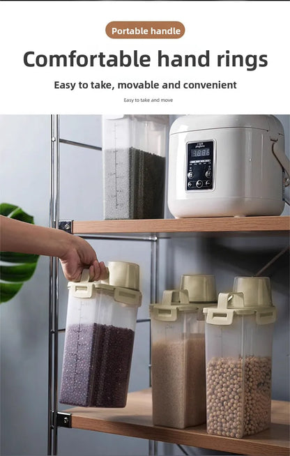 1.75/ 2.5/3L Food Grade Grain and Miscellaneous Grain Storage Box, Rice Bucket Storage Tank, Sealing Tank, Kitchen Utensil New