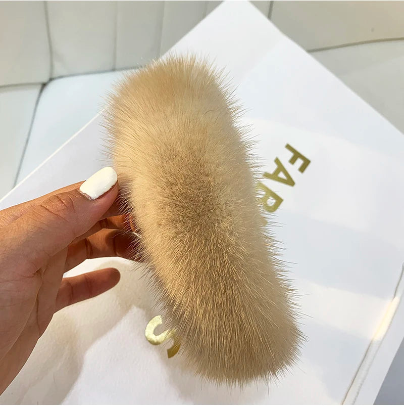 2025 Hot Sale Women Luxury winter 100% Real Mink Fur Headbands High Quality Real Fur Hair Band Lady Fashion Hair Hoop Furry Gift