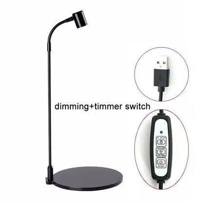 USB Grow Light for Indoor Plants LED Plant Lamp with Stand Flexible Gooseneck Height Adjustable Sun Growing Lamp