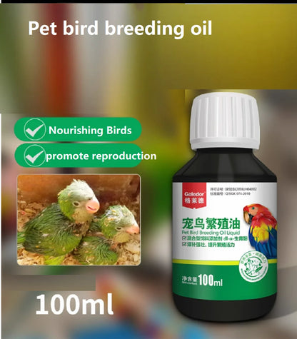 Multi-Effect Breeding Oil for Parrots, Promotes Mating & Fertility for Breeder Birds, Rutin, Vitamin E, and Essential Nutrients