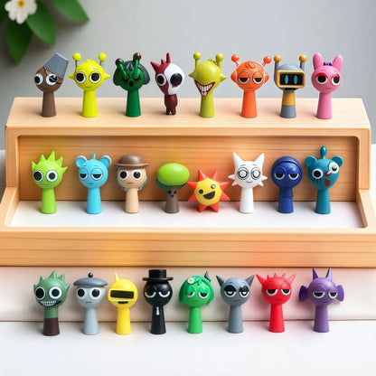 Hot 24pcs/Set Mini Sprunki Action Figure Toy Cartoon Movie Sprunki Wenda Model Doll Figurines Kids Gift