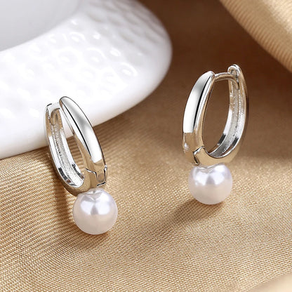 Korean Version Pearl High-end Feeling Light Luxury Trendy Temperament D-letter Atmospheric Earrings For Women Jewelry
