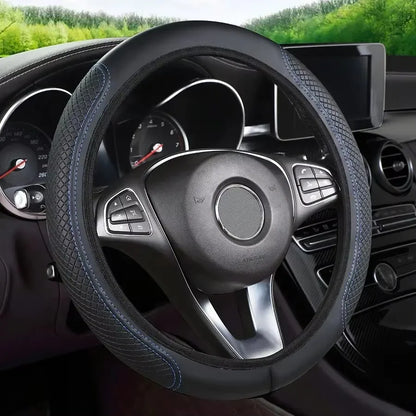 Steering Wheel Cover Anti Slip Breathable Steering Cover Universal Microfiber PU Leather Steer Wheel Protector No inner circle