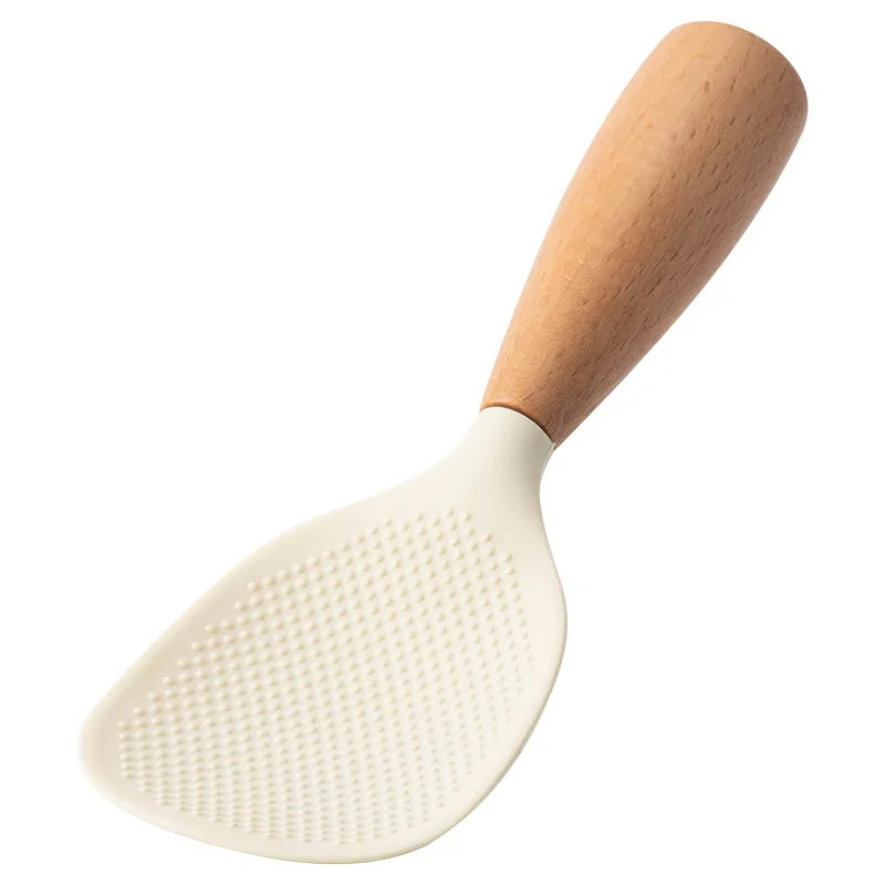 5Pcs White Silicone Wooden Handle Cooking Tool Non-stick Kitchen Utensils Silicone Spatula Baking Kitchen Utensils Tool