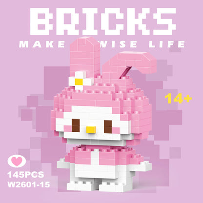 Disney 108 style Stitch LinaBell StellaLou Building Blocks Princess Cartoon Figrues Bricks Children's Assembly Toys Model Gift