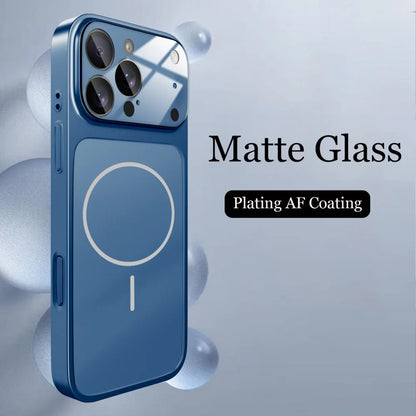 Original Glass Nano Matte Case For iPhone 17 Air 16 15 14 13 Pro Max 17Pro Magnetic For Magsafe Wireless Charging Armor Funda