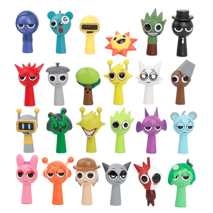 Hot 24pcs/Set Mini Sprunki Action Figure Toy Cartoon Movie Sprunki Wenda Model Doll Figurines Kids Gift