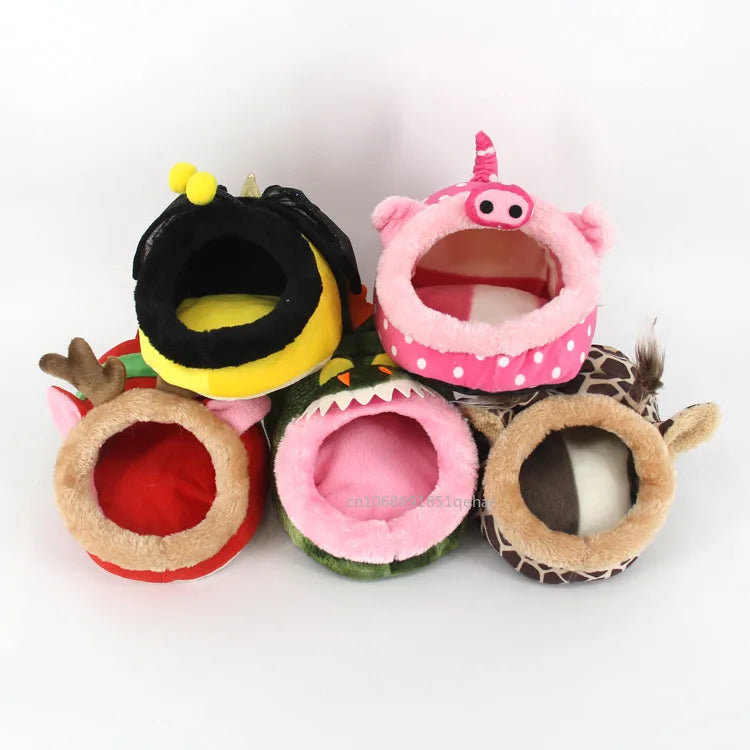 Guinea Pig Bed Hamster Soft Hideout House Small Pet Animals Warm Nest Cage for Bunny Rabbit Sugar Glider Chinchilla Hedgehog