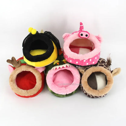 Guinea Pig Bed Hamster Soft Hideout House Small Pet Animals Warm Nest Cage for Bunny Rabbit Sugar Glider Chinchilla Hedgehog