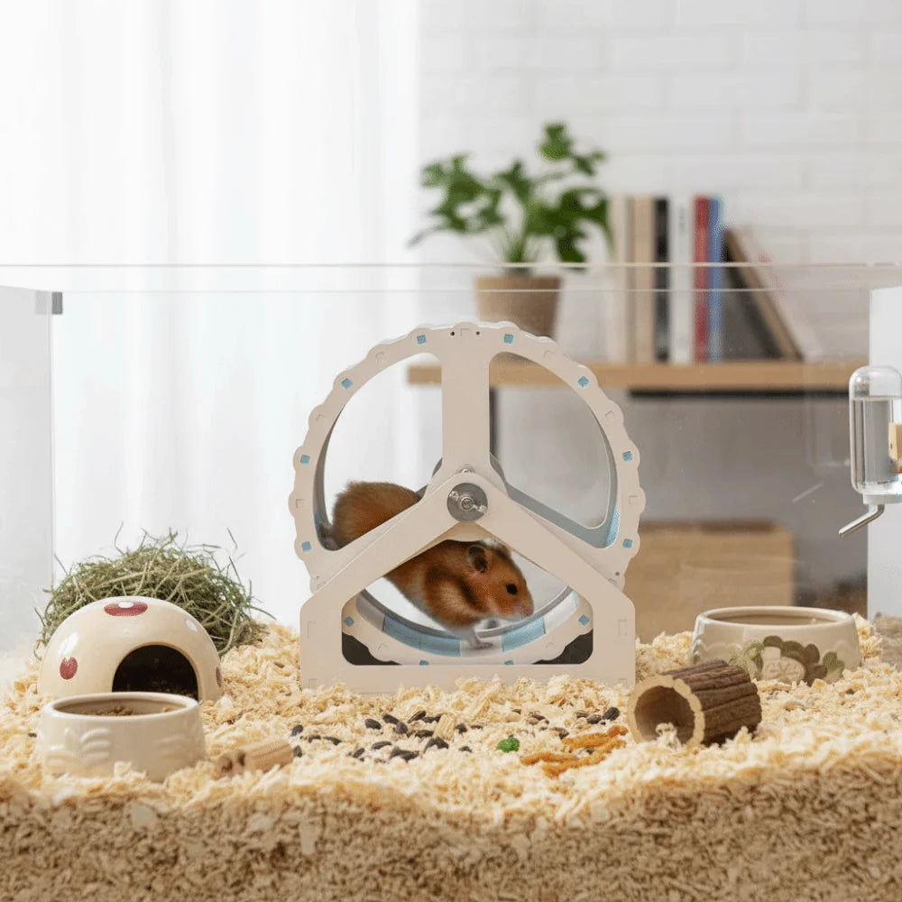 Durable Plastic Hamster Running Wheel Silent Stable Base Rodent Running Wheel 21cm Colorful Exercise Wheel Pet Exercise