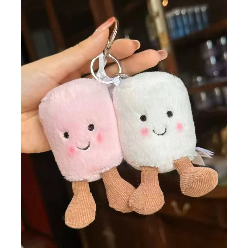@@Jelly Pendant Keychain Cute Girl Bag Pendant Plush Toy Keyring Plush Toy Kawaii Holiday Gift G
