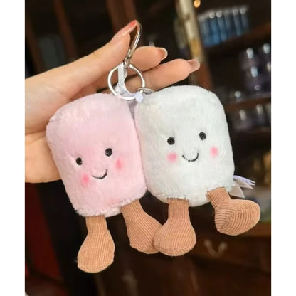 @@Jelly Pendant Keychain Cute Girl Bag Pendant Plush Toy Keyring Plush Toy Kawaii Holiday Gift G