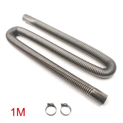 Vent Hose 60-300cm Stainless Steel Tube For Car Air Heater With Hose Clamp