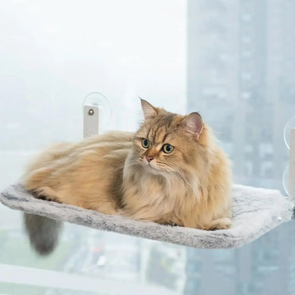 Cordless Cat Hammock for Sunbathing Hanging Cat Bed Summer Suction Cup Glass Mounted Foldable Breathable Cat Bed Frame Supplies
