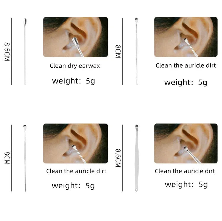 Effective 6Pcs Earwax Cleaning Tool with Spiral Earpick and Ear Curette, Ear Care Tool for Daily Use
