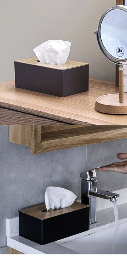 Tissue Box Table Napkin Holder Tissue Case Paper Box Container Bamboo Cover Solid Wood Storage Box Home DesktopTissue Box Holder