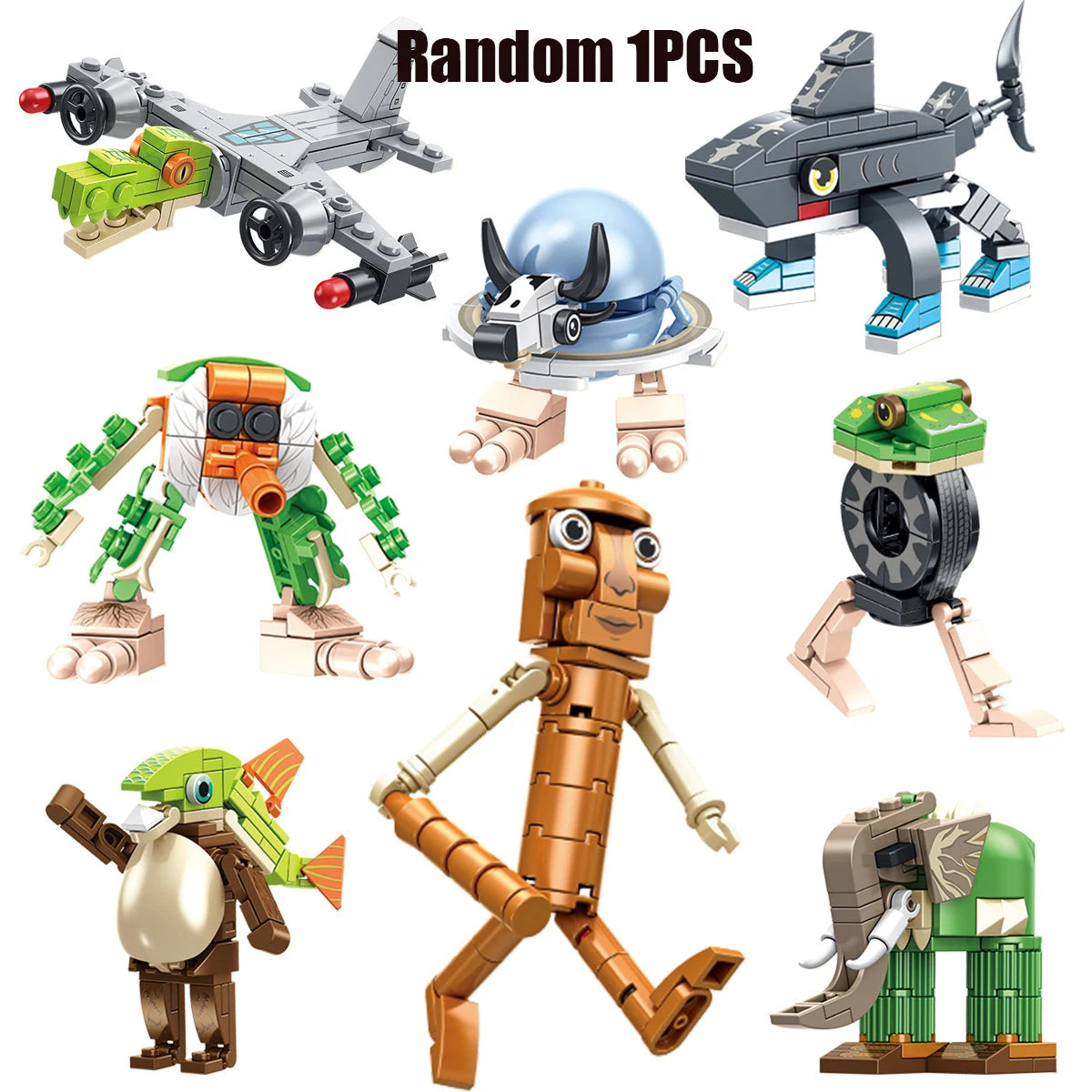 Tung Tung Sahur‌ Figure Block Toy Tralalero Tralala‌，LiriLi Larlla‌，‌Boneca Ambalam‌ Figure Toys Building Blocks Gift Blind Box