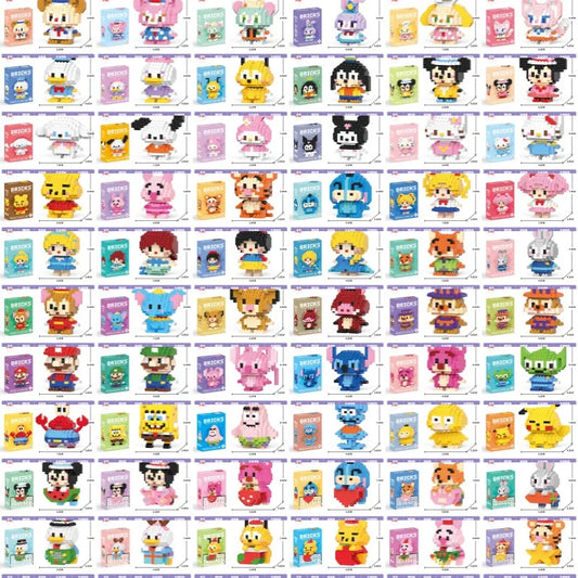 Disney 108 style Stitch LinaBell StellaLou Building Blocks Princess Cartoon Figrues Bricks Children's Assembly Toys Model Gift