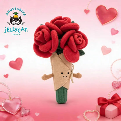 Jellycat Bunny;Crimson Dragon; Rose Bouquet; Plush Toy; Valentine's Day Gift 2026 New Year'sGift