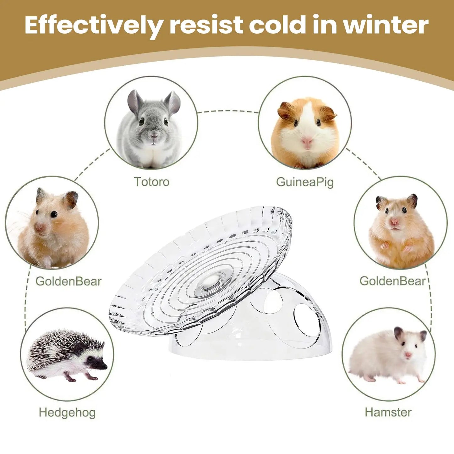 Hamster Running Wheel Quiet Anti-Slip With Cave House Hamster Spinner Wheel For Ferrets Squirrels Chinchillas Dutch Rabbits