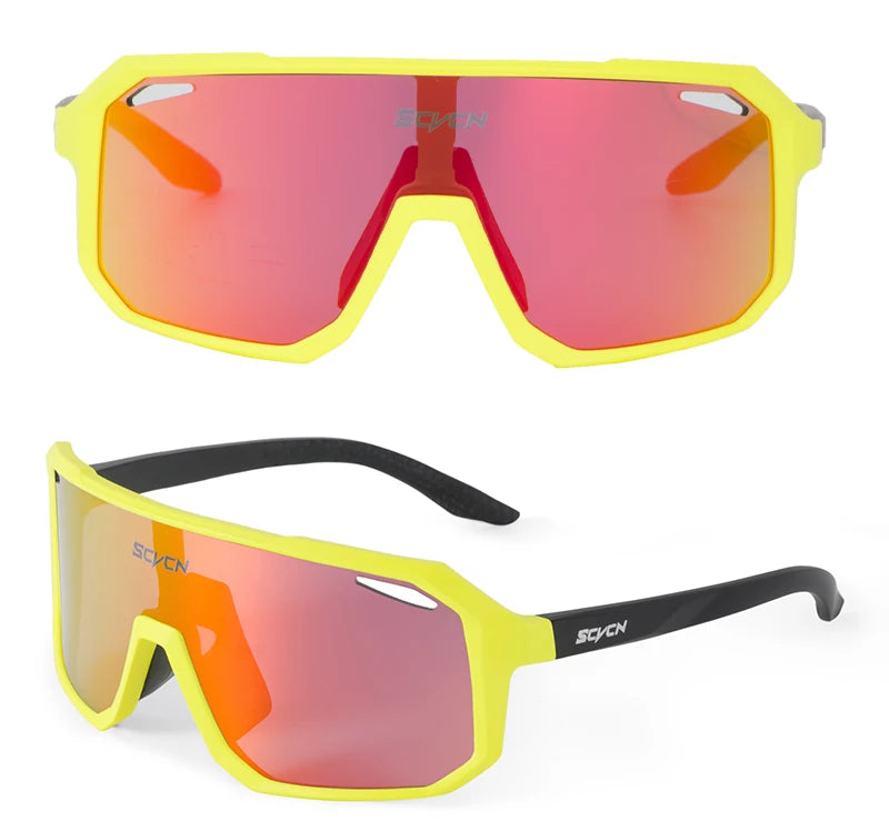 SCVCN New Cycling Glasses Bike Sunglasses Men UV400 Eyewear Outdoor Sports MTB Goggles Bicycle Women Riding Hiking Sunglasses